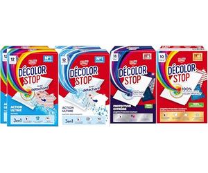 Décolor Stop Couleurs - Lot de 76 sachets 3en1 - Blanc - 24 action ultime + 24 blanc + 18 extreme + 10 couleurs