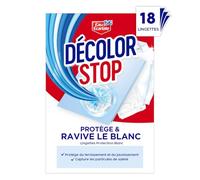 Decolor Stop, Lingettes protection blanc, 2en1 protege tu ternissement et du jaunissement et capture les particules de saleté. Protege et ravive le blanc, x18 Lingettes