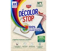 Decolor Stop, Lingettes protection couleurs Eco, evite les accidents de decoloration, preserve l'eclat des couleurs, tous programmes textiles et temperatures, x22 lingettes