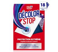 Decolor Stop, Lingettes protection couleurs extreme, protege des degorgements extremes, efficace pour les vetements neufs fonces ou colores, tous programmes textiles et temperatures, x18 lingettes XXL