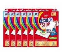 Décolor Stop - Lot de 60 sachets détachants 3en1 - Couleurs