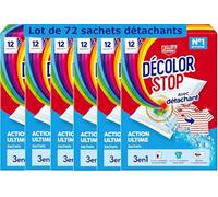 Décolor Stop - Lot de 72 sachets détachants 3en1 Action ultime