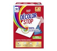 Decolor Stop - Protections Couleurs - Evite les Accidents de Decoloration - Preserve l'Eclat des Couleurs - Tous Programmes Textiles et Températures - Moins de Cycles - Plus d'Economies -x10 Lingettes
