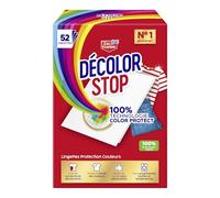 Decolor Stop - Protections Couleurs - Evite les Accidents de Decoloration - Preserve l'Eclat des Couleurs - Tous Programmes Textiles et Températures - Moins de Cycles - Plus d'Economies -x52 Lingettes