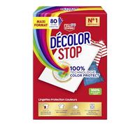 Decolor Stop - Protections Couleurs - Evite les Accidents de Decoloration - Preserve l'Eclat des Couleurs - Tous Programmes Textiles et Températures - Moins de Cycles - Plus d'Economies -x80 Lingettes