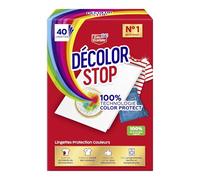 Decolor Stop - Protections Couleurs - Evite les Accidents de Decoloration - Preserve l'Eclat des Couleurs - Tous Programmes Textiles et Températures - Moins de Cycles - Plus d'Economies -x40 Lingettes