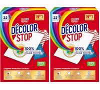 Decolor Stop - Protections Couleurs - Evite les Accidents de Decoloration - Preserve l'Eclat des Couleurs - Tous Programmes Textiles et Températures - Moins de Cycles - Plus d'Economies -x22 Lingettes