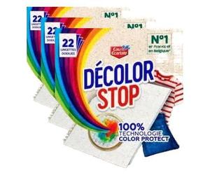 Decolor Stop - Protections Couleurs - Evite les Accidents de Decoloration - Preserve l'Eclat des Couleurs - Tous Programmes Textiles et Températures - Moins de Cycles - Plus d'Economies -x22 Lingettes