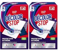 Decolor Stop - Protections Extreme - Protege des Degorgements Extremes - Efficace pour les Vetements Neufs Fonces ou Colores - Tous Programmes Textiles et Températures -x18 Lingettes XXL (Lot de 2)