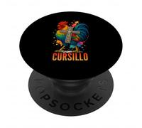 DeColores Cursillo Rainbow Coq catholique PopSockets PopGrip Adhésif