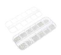 DECOMELODY 1 boîte Boîte de Perles Métalliques pour Nail Art Compartiments Mix Pierres Manucure DIY et Facile à Utiliser pour Décoration Ongles