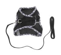 DECOMELODY 1 Ensemble Harnais pour Chien Réglable avec Laisse Ensemble de Harnais Décoratif pour Promenade Plein Air Noir Réfléchissant et Pratique