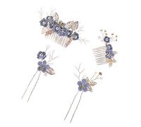 DECOMELODY 1 ensemble Peignes et Baguettes à Cheveux Rétro avec Métalliques Fleurs et pour Mariage et Occasions Spéciales
