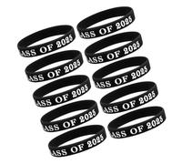 DECOMELODY 10 Pièces Bracelets Silicone Graduation Class of pour Femmes Hommes Lot de Caoutchouc Noir Accessoires Durables pour et Récompenses Scolaires
