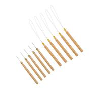 DECOMELODY 10 pièces Crochet Dreadlock Bois Ergonomique Aiguilles Tissage Cheveux Légères Portables Kit Accessoires Coiffure DIY