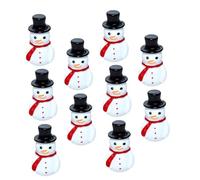 DECOMELODY 10 Pièces Mini Snowman Resin Craft Ornements DIY Micro Paysage Décorations de Noël Petits Bonshommes Mignons pour Maison et Table Accessoires Festifs