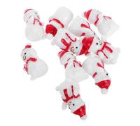 DECOMELODY 10 Pièces Mini Snowman Resin Ornaments for Xmas DIY Micro Landscape Decor Cute Hat Snowman Figures for Home Office Shop Decoration
