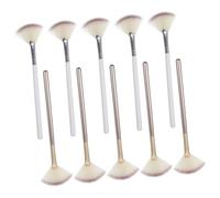 DECOMELODY 10 pièces Pinceaux Maquillage Éventail Blush Poudre Doux Portable Kit Brosses Maquillage pour Teint Naturel