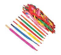 DECOMELODY 100 Pièces Ballon Fusée en Latex Effet Sifflement Hurlant, Design Rayé Unique, Couleurs Assorties, pour Anniversaires et Fêtes D'été