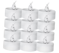 DECOMELODY 12 Pièces Lot de Bougies LED sans Flamme Chauffe Plat Électriques à Piles Lumière Douce et Décorative pour Mariage et Fête Sécurité Incendie Adaptées à Porte Bougies