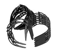 DECOMELODY 12pièces Bandeaux Larges à Fleurs Plastique Noir Bandeaux Larges Vintage Pour Femmes Couvre-chefs Fantaisie Pour Mariages Et Fêtes