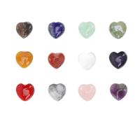 DECOMELODY 12pièces Lot de Pierres Forme de Cœur pour Décoration de Bureau ou Intérieur Ornements Naturels Symbolisant Amour Collectif