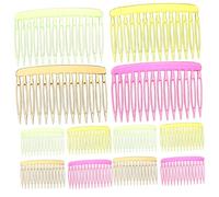 DECOMELODY 12pièces Peignes Plastique Colorés Pour Cheveux Petits Peignes Latéraux Vintage Avec Dents Ondulées Accessoires Pour Femmes Couleurs Aléatoires