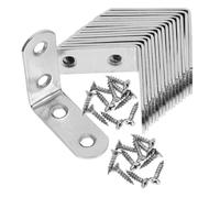 DECOMELODY 16 ensembles Équerres Angle Acier Inoxydable Renfort Meuble Support Angle Métal pour Étagères et Armoires Résistantes et Faciles à Installer
