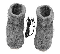 DECOMELODY 1paire Chauffe Usb Rechargeable Peluche Chaussures Électriques Chauffantes Pour Adultes Confort Optimal Hiver Anti-dérapant Parfait Pour Froids Intenses