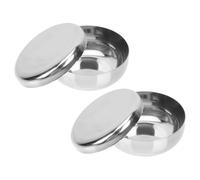 DECOMELODY 2 ensembles Bol à Riz Coréen Acier Inoxydable Épais avec Couvercle Set de Bols pour Soupe et Riz Vaisselle de Cuisine pour Maison et Restaurant