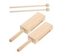 DECOMELODY 2 Ensembles Instrument de Percussion Bois Massif avec Poignée Lot de Blocs Rythmiques pour Musique pour Exploration Musicale
