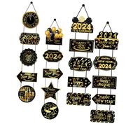 DECOMELODY 2 Paires Bandes de Porte Nouvel An Décoratives Intérieures Carton Suspensions Murales Couplets Originaux pour Fête et Accueil