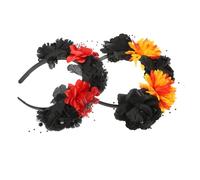 DECOMELODY 2 Pièces Bandeau Cheveux Halloween Femme Tissu Doux Décor Fleur Rose Ambiance Costume Confortable pour Fête