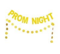 DECOMELODY 2 pièces Bannière Glittery Mariage Dorée Prom Night Décorations Fête Fiançailles Drapeaux Suspendus Légers pour Mur Fenêtre Porte