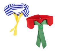 DECOMELODY 2 Pièces Bird Tie Collar for Parrots Polyester Striped Necktie for Pet Birds Adjustable and Stain-Resistant Decorative Collar and Photo Props
