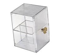 DECOMELODY 2 pièces Boîte de Maquillage Transparente avec Couvercle Boîte de Rangement Compartimentée Étanche pour -tiges et Pinceaux Organiseur Portable pour Bureau et Voyage