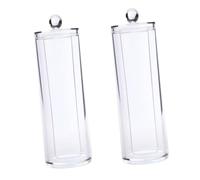 DECOMELODY 2 pièces Boîte de Rangement Cosmétiques Ronde Transparente Boîte de Stockage Coton Démaquillant Compacte Étanche Organiseur Maquillage Pratique pour Toilette et Salle de Bain