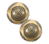 DECOMELODY 2 Pièces Boules Baoding Gravé à Six Faces de Fitness pour Mains Exercice Anti-stress et Renforcement des Doigts Symbole Décoration Élégante Lot