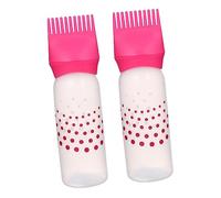 DECOMELODY 2 pièces Bouteille Teinture Cheveux Plastique avec Échelle Graduée Applicateur Colorant Cheveux et Durable pour Salon et Usage Maison Flacon Peigne Rose