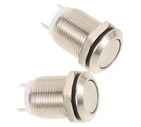 DECOMELODY 2 pièces Bouton Poussoir de Sonnette Rond Facile à Installer Remplaçant Filaire pour Maison Bouton Lumineux Durable et Pratique Compatible Installation Murale Simple