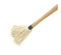 DECOMELODY 2 pièces Brosse à Barbecue Coton Lot Manche Bois Long Mop Basting pour Marinade Sauce Glacage Accessoire de Cuisson et Rôtissage