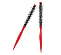 DECOMELODY 2 Pièces Brosse à Cheveux Ronde Mini Nylon Résistant Chaleur Brosse Coiffante Cylindrique pour Coiffures Courtes Brushing et Voyage et Coiffante pour Coupes Pixie et Volume