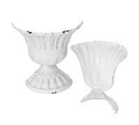 DECOMELODY 2 Pièces Cache-Pots Muraux Métal Rustique Jardinières Semi-murales pour Décoration de Table à Manger Vases Centre de Table Style Ferme pour Fleurs Artificielles ou Réelles