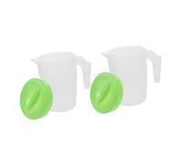 DECOMELODY 2 pièces Carafe Plastique avec Couvercle pour Boissons Froides Rangement Au Réfrigérateur pour Jus Lait et Boissons Construction Robuste et Design Ergonomique Réutilisable