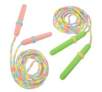 DECOMELODY 2 Pièces Corde à Sauter Garçon Fille Beads Résistante Vent Léger PE Grip Confortable Réglable pour Jeux Extérieurs et Éducation Physique