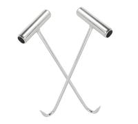 DECOMELODY 2 pièces Crochet Lève-couvercle Égout Galvanisé Antirouille Lot de Outil Robuste pour Ouverture Plaque Égout et Porte Roulante Accessoire pour Maintenance