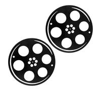 DECOMELODY 2 pièces Décoration Murale Métal Cinéma Bobine Film Pattern Wall Sign pour Salon Balcon Fête Cinéma Vintage Élégante