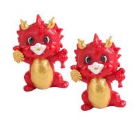 DECOMELODY 2 Pièces Figurines de Dragon Résine Décoration de Bureau Astrologie Chinoise Ornement Léger et Artistique Cadeau pour Étudiants et Garçon Fille