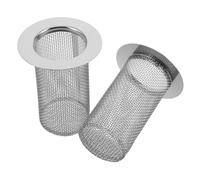 DECOMELODY 2 pièces Filtre de Vidange INOX Crépine Anti-Cheveux pour Évier Salle de Bain Panier Filtre Rond pour Évacuation et Protection Les Bouchons