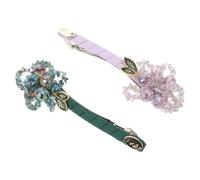 DECOMELODY 2 Pièces Flower Shape Claw Clips With Artificial Crystal Strong Hold Spring Barrettes For Women Suitable For Thin Thick Curly And Straight Hair Accessories